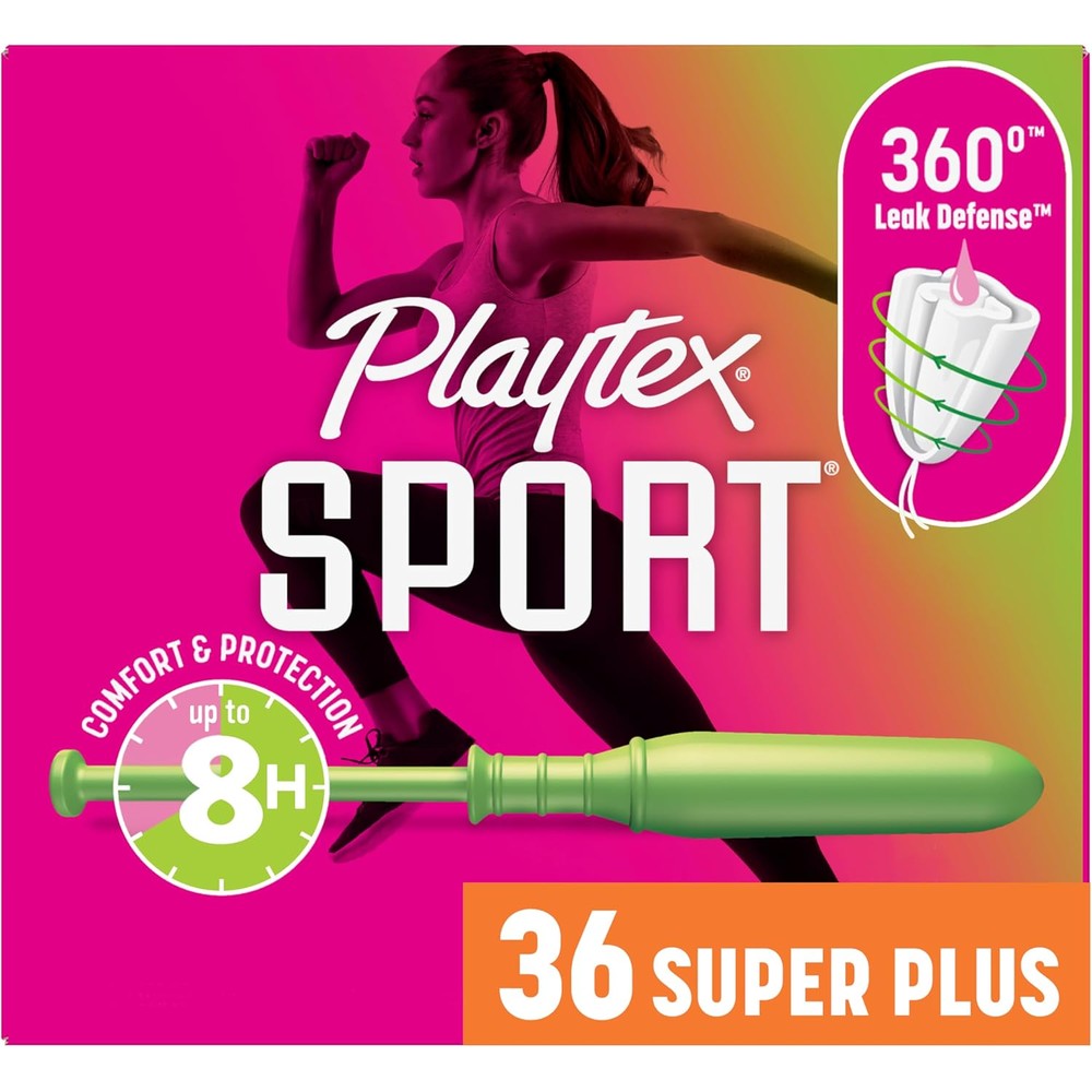 Playtex Sport Tampons Super Plus 36 Count box front view
