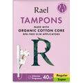 Rael Organic Cotton Tampons 40 Count Multipack front view showing Regular and Super absorbency