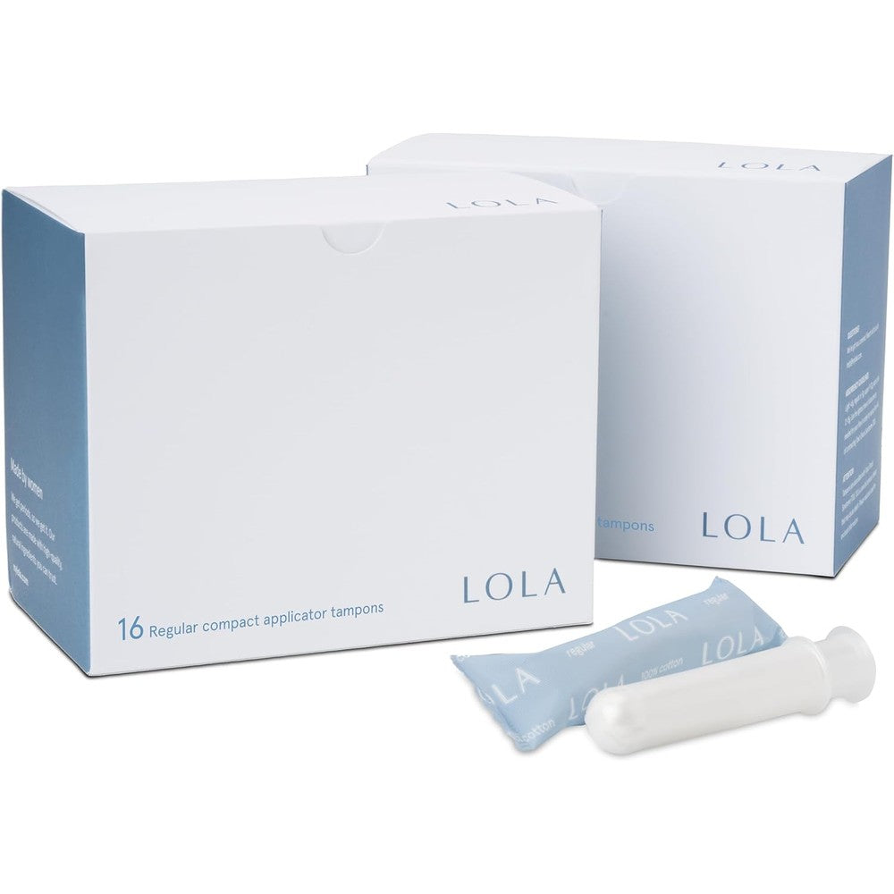 LOLA Organic Cotton Tampons 32 Count front packaging view