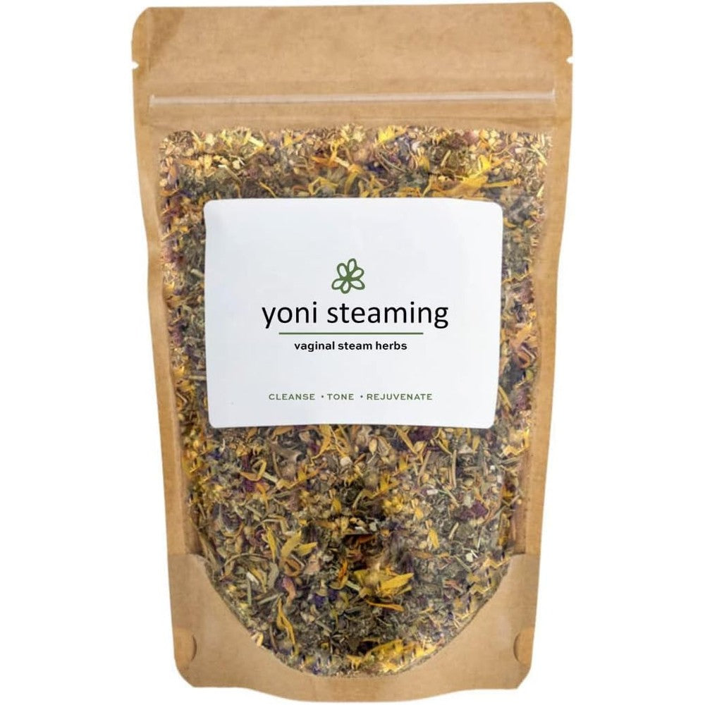 Wildflower Wellness Yoni Steaming Therapy front view of 2 ounce package for feminine wellness.