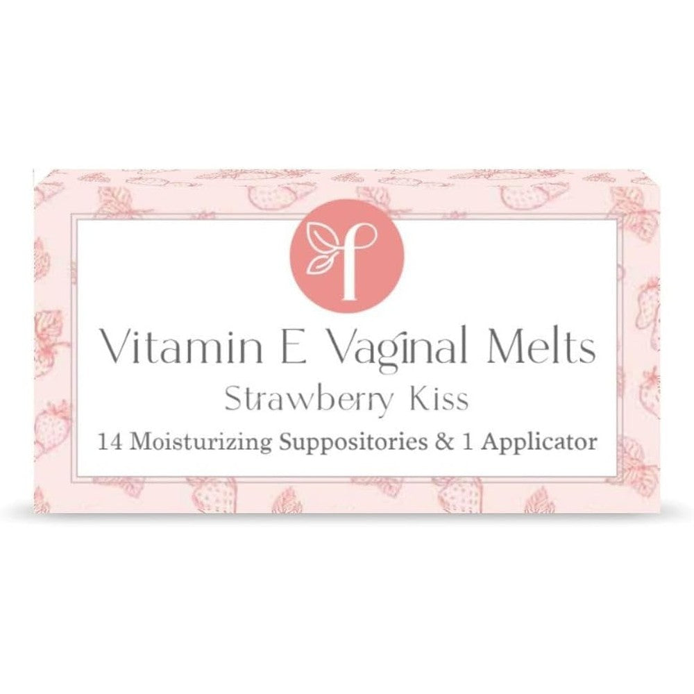 Femallay Organic Vaginal Melts Strawberry front packaging view for feminine moisturizing.