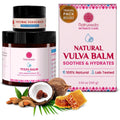 Natruveda Vulva Balm front view of the 3.5 ounce jar showing fragrance free label.
