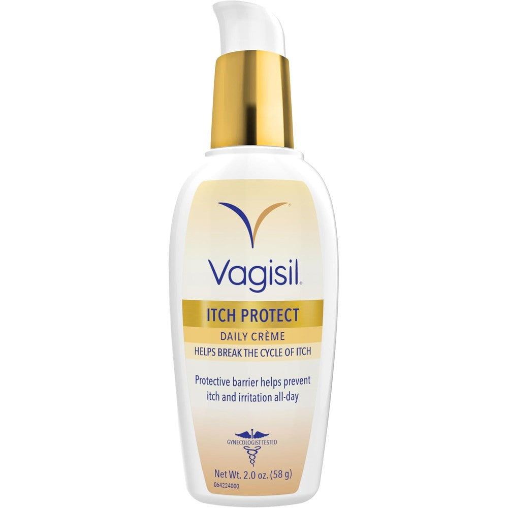 Vagisil Itch Protect Daily Creme front packaging showing prebiotic oatmeal formula.