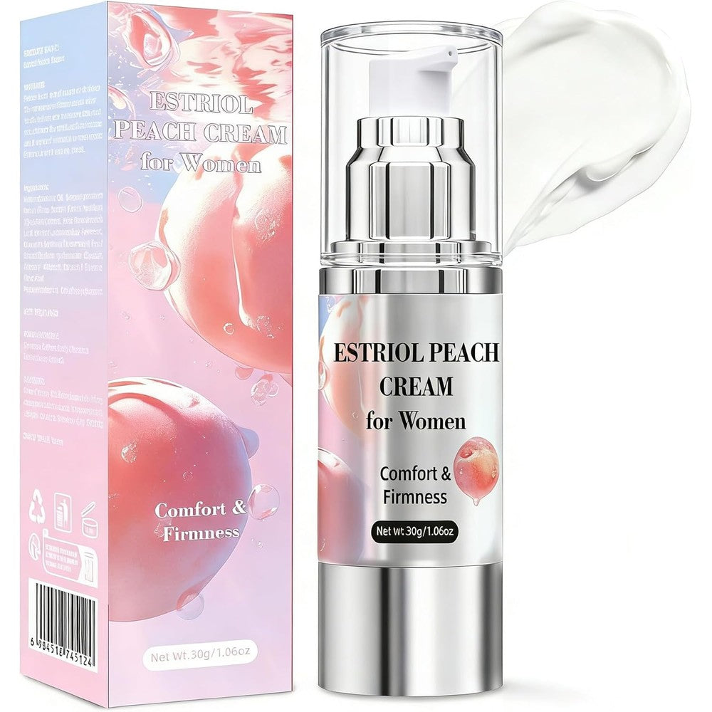 WJunHua Bioidentical Estriol Cream 30ml pump bottle front view for menopause support.