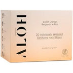 ALŌH Skin - Softening Sanitizing Hand Wipes – Sweet Orange Bergamot (1 Box of 20 Individual Wrapped Wipes)