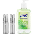 PURELL Advanced Hand Sanitizer Naturals + Refillable Aluminum Bottles, (2) 2 fl oz Travel-Size Bottles (Shipped Empty) and (1) 24 fl oz Refill (Pack of 1) – 3282-12KIT-EC