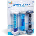 Learning Resources Hand2Mind Sounds of Rain Sensory Tubes front view showing three distinct weather pattern sticks