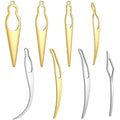 YQQYG interlocking tool for locs front view showing gold and silver hair needles