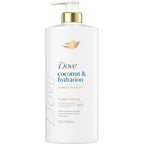 Dove Coconut and Hydration Conditioner front view with pump