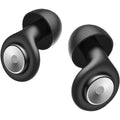 PEOGOHS noise cancelling ear plugs for sleeping front view with jet black silicone tips