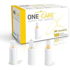 ONE-CARE Safety Pen Tips 100 count box front view for diabetic care.