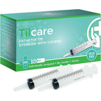 Tilcare 60ml Catheter Tip Syringe front view showing sterile packaging.