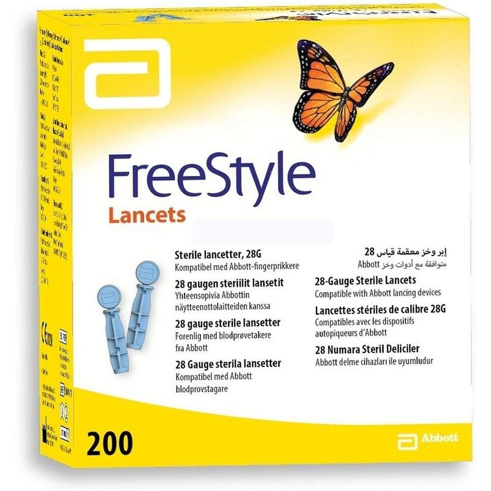 Medical One Abbott Freestyle Sterile Blood Glucose Testing Lancets 28 Gauge 200 Count - Image 1