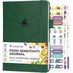 Clever Fox Food Sensitivity Journal Forest Green front view premium health tracker