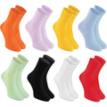 Rainbow Socks Diabetic Non-Binding Cotton Socks 8 pack front view