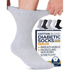 Pembrook Cotton Diabetic Socks for Men 5 pairs crew pack front view