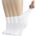 Hugh Ugoli Women's Cotton Diabetic Ankle Socks front view in white