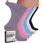 Pembrook Ribbed Knit Bamboo Viscose Diabetic Socks front view of six pair pack
