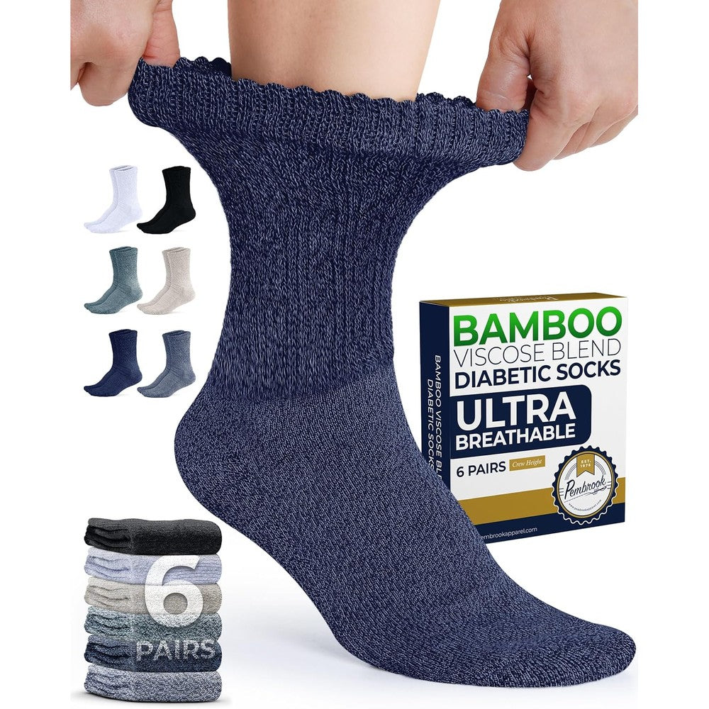 Pembrook Diabetic Socks for Women front view showcasing the loose non-binding top