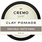 Cremo Mens Hair Styling Clay 3.4 Ounces front view packaging