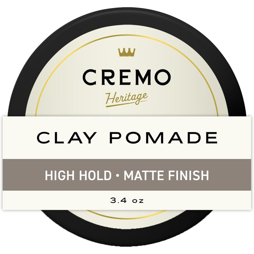 Cremo Mens Hair Styling Clay 3.4 Ounces front view packaging