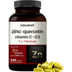 NatureBell Zinc Quercetin 240 capsules front bottle view for seasonal immune support