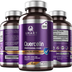 Smart Nutra Labs Quercetin 1000mg supplement bottle front view showcasing immune support benefit text