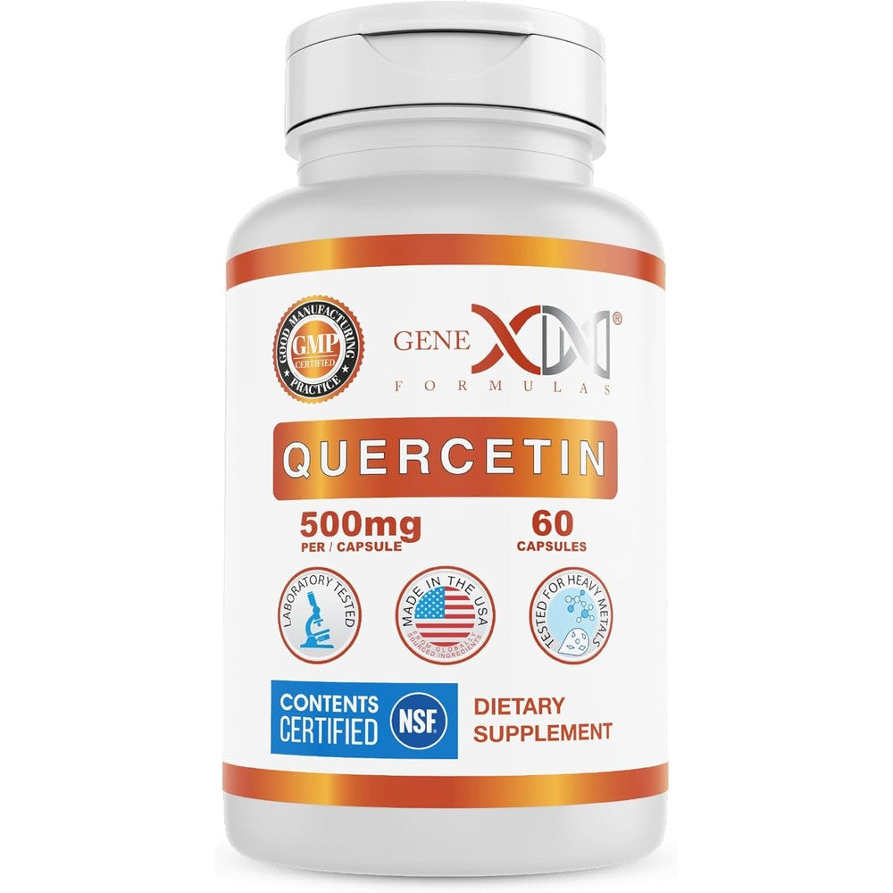 Genex Formulas Quercetin 500mg capsules front bottle view for immune support
