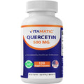 Vitamatic Quercetin 500 mg dietary supplement bottle front view showing 120 vegetarian capsules label