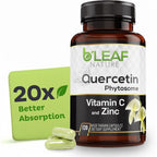 B'Leaf Nature Quercetin Phytosome 120 capsules front view showing premium immune support formula bottle.