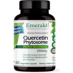 Emerald Labs Quercetin Phytosome 60 vegetable capsules front bottle view for premium immune support.