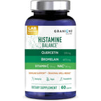 Granions Histamine Balance Complex front view showing the supplement bottle for seasonal wellness.