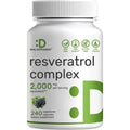 Deal Supplement Resveratrol Complex 2000mg front view bottle for healthy aging supplements in India