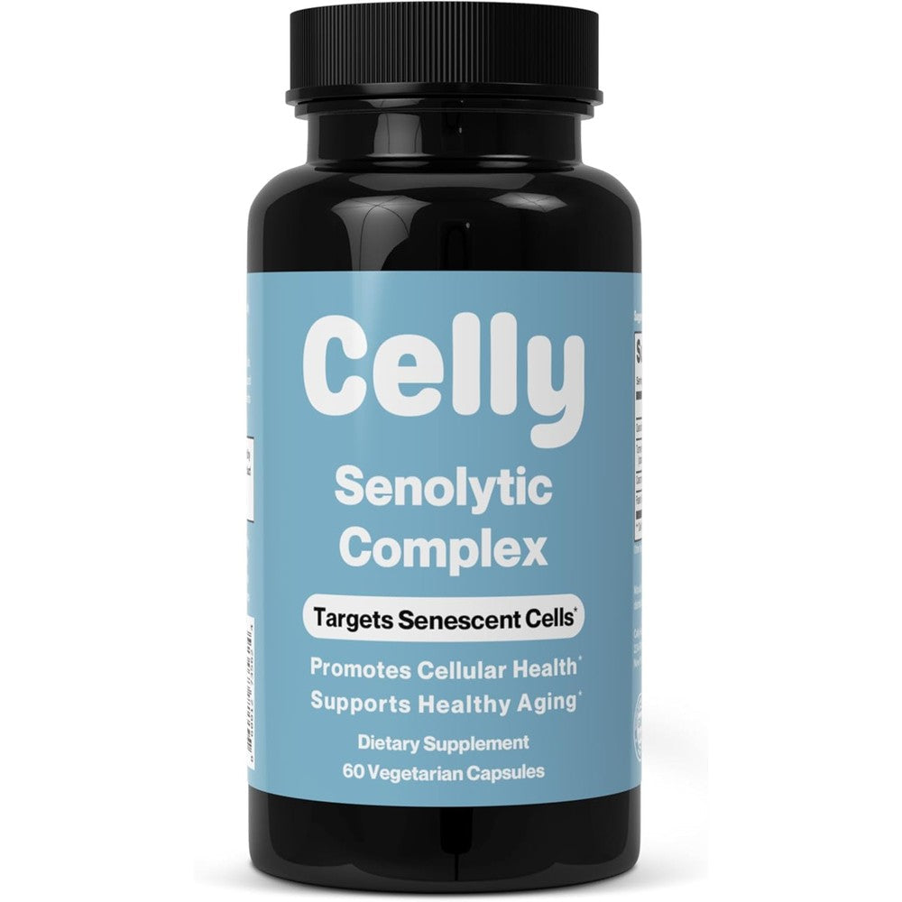 Celly Senolytic Complex longevity supplement front view for cellular health