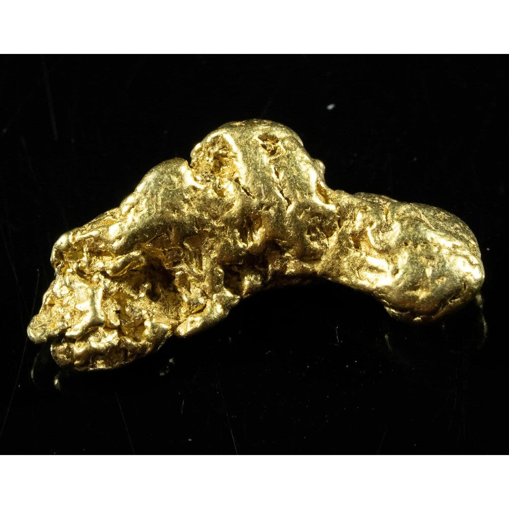 Nuggetsbygrant Number 28 Alaskan BC Natural Gold Nugget front view