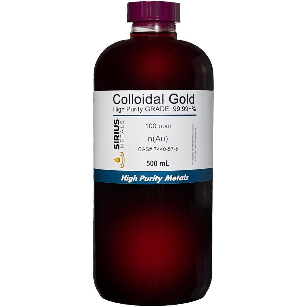 Sirius Metals True Colloidal Gold 100 ppm bottle front view