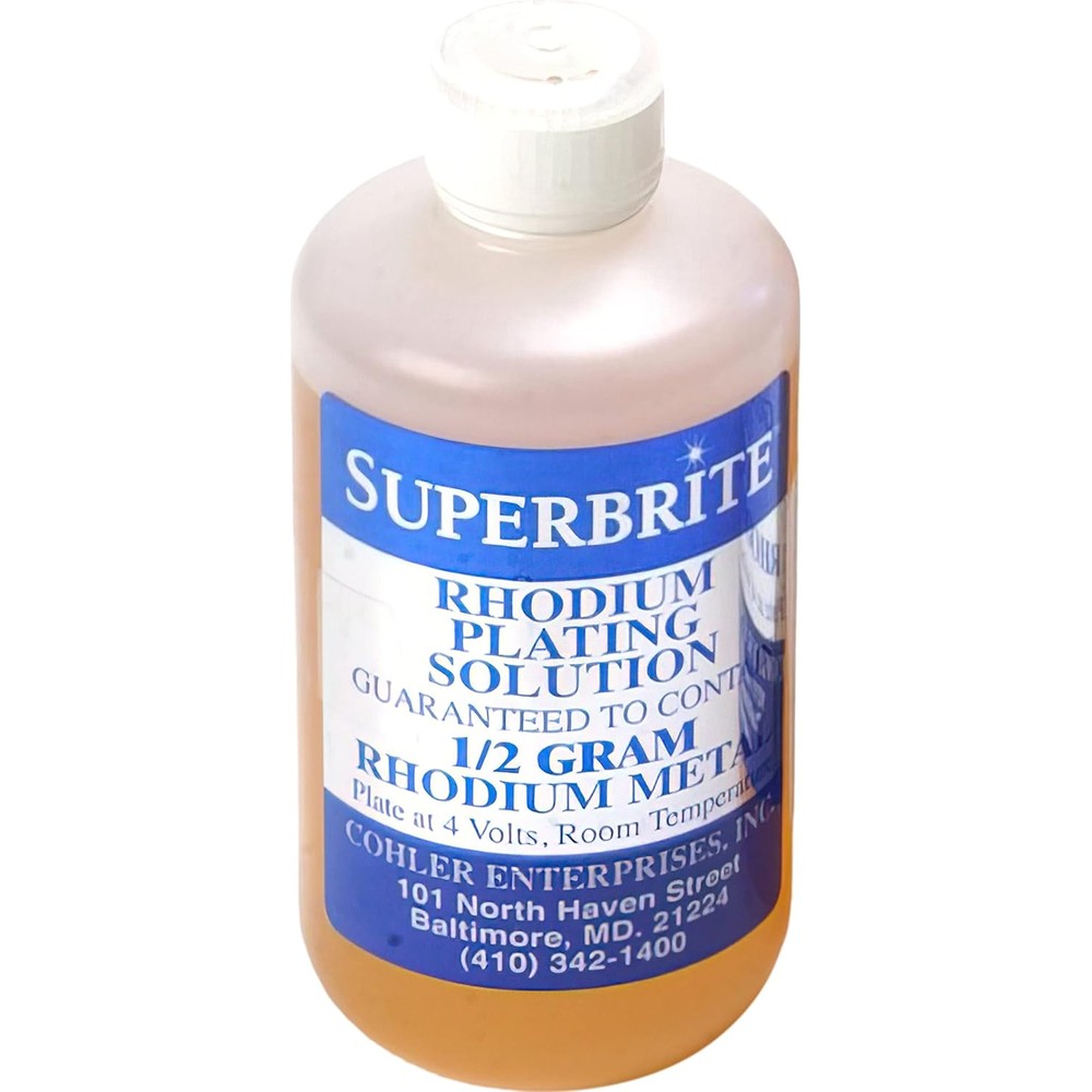 FindingKing Superbrite Rhodium Plating Solution Ready To Use Half Gram Half Pint - Image 1