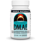 Source Naturals DMAE 50 Capsules front view showing label for mental concentration supplement