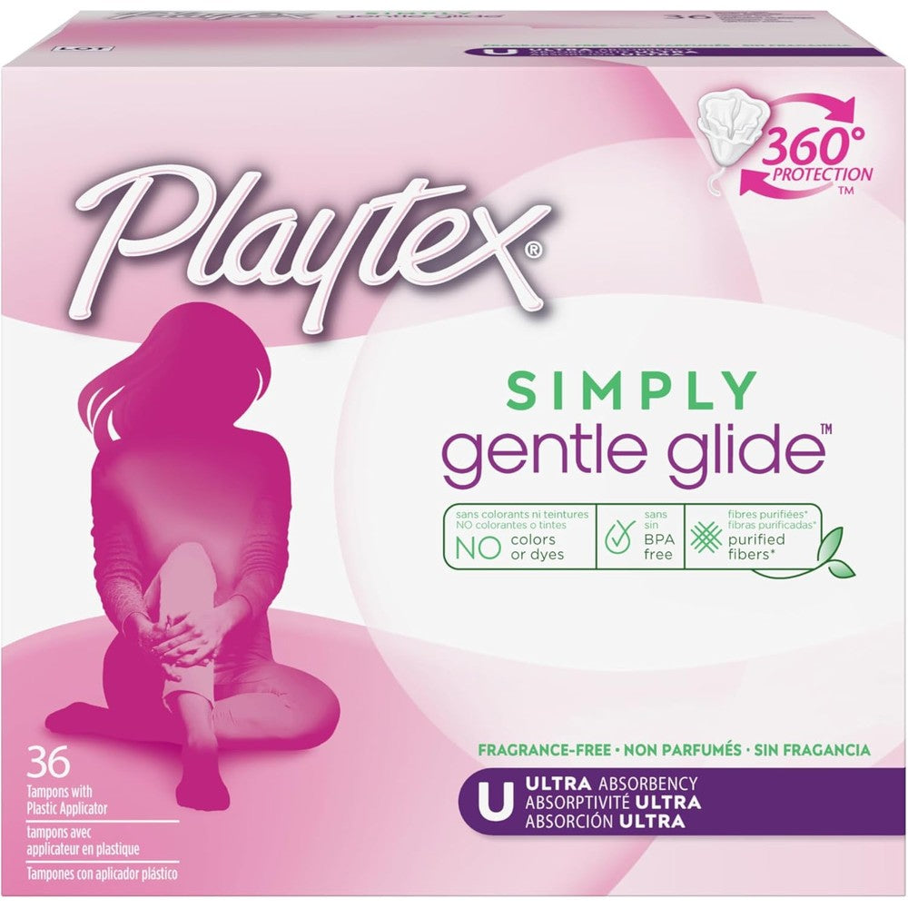 Playtex Simply Gentle Glide Tampons 36 count box front view