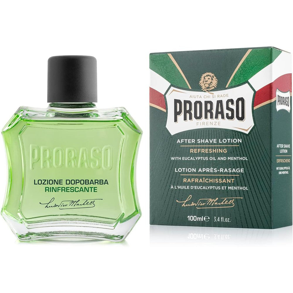 Proraso After Shave Lotion Refreshing front view green glass bottle