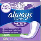 Always Xtra Protection Daily Liners 108 count front packaging view