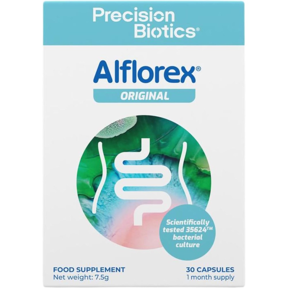 PrecisionBiotics Alflorex gut health supplement front box view