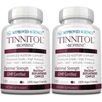 Approved Science Tinnitol front view bottle of tinnitus support supplement for ear ringing relief.