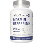 VitaCosmoX Diosmin Hesperidin 1200 Milligrams Complex front view bottle for vascular health support