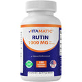 Vitamatic Rutin 180 vegetable capsules bottle front view showing 500 mg potency