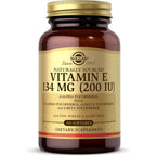Solgar Vitamin E 200 IU 100 Softgels front view amber glass bottle