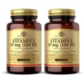 Solgar Vitamin E 100 IU front view bottle of imported antioxidant softgels