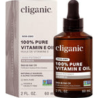 Cliganic Pure Vitamin E Oil sixty thousand IU bottle front view premium imported skincare
