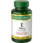 Nature's Bounty Vitamin E 400 IU 120 softgels front bottle view showing antioxidant support benefits