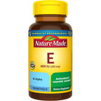 Nature Made Vitamin E 400 IU 100 softgels bottle front view showcasing antioxidant benefits